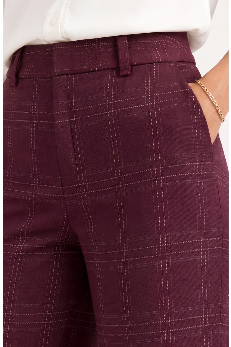 Kelsey Windowpane Plaid Wide Leg Pants, Alternate, color, BURGUNDY MULTI
