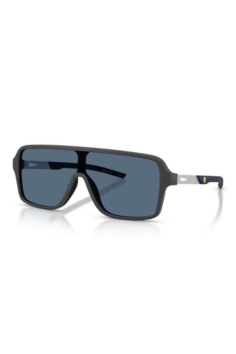 132mm Rectangular Sunglasses, Alternate, color, MATTE DARK GREY / DARK BLUE