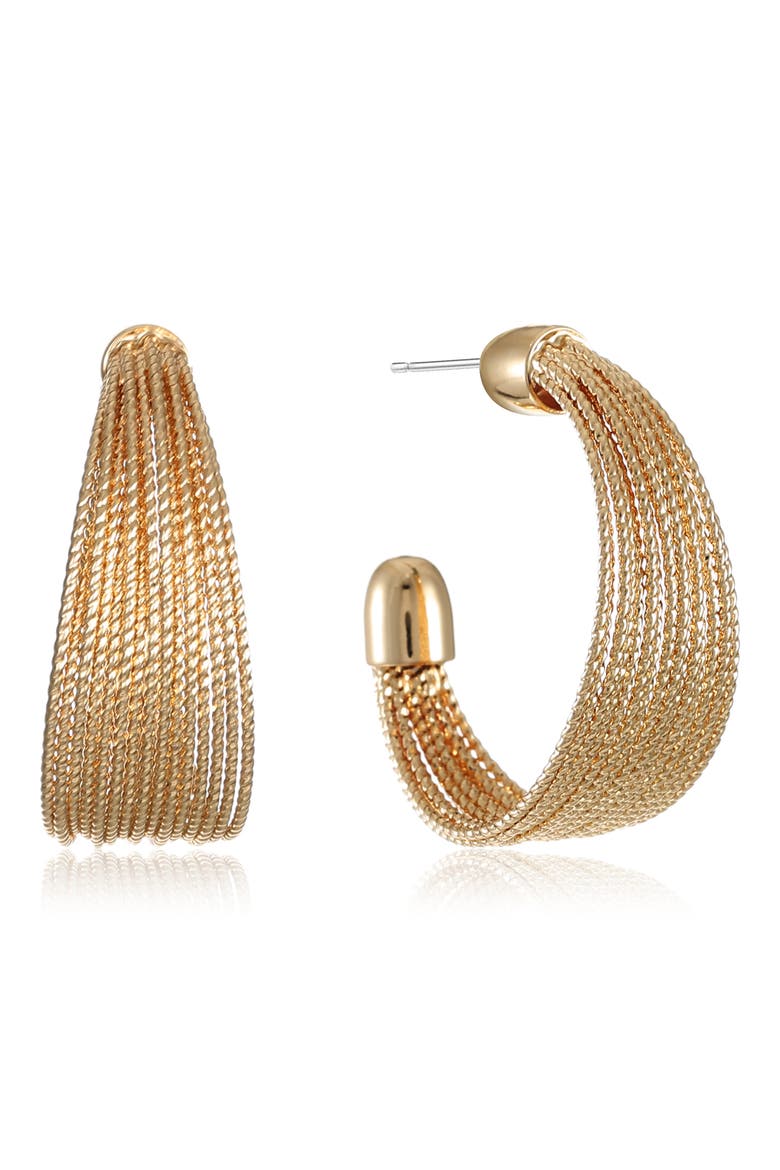 Textured Hoop Earrings, Main, color, GOLD