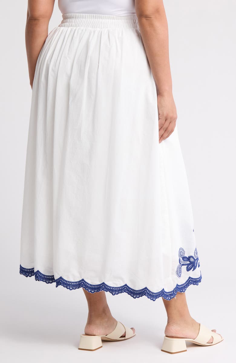 Forgotten Grace Embroidered Maxi Skirt, Alternate, color, White/ Blue