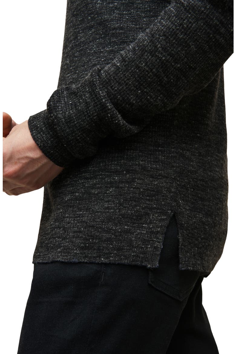 Travis Rib Split Neck Henley, Alternate, color, BLACK