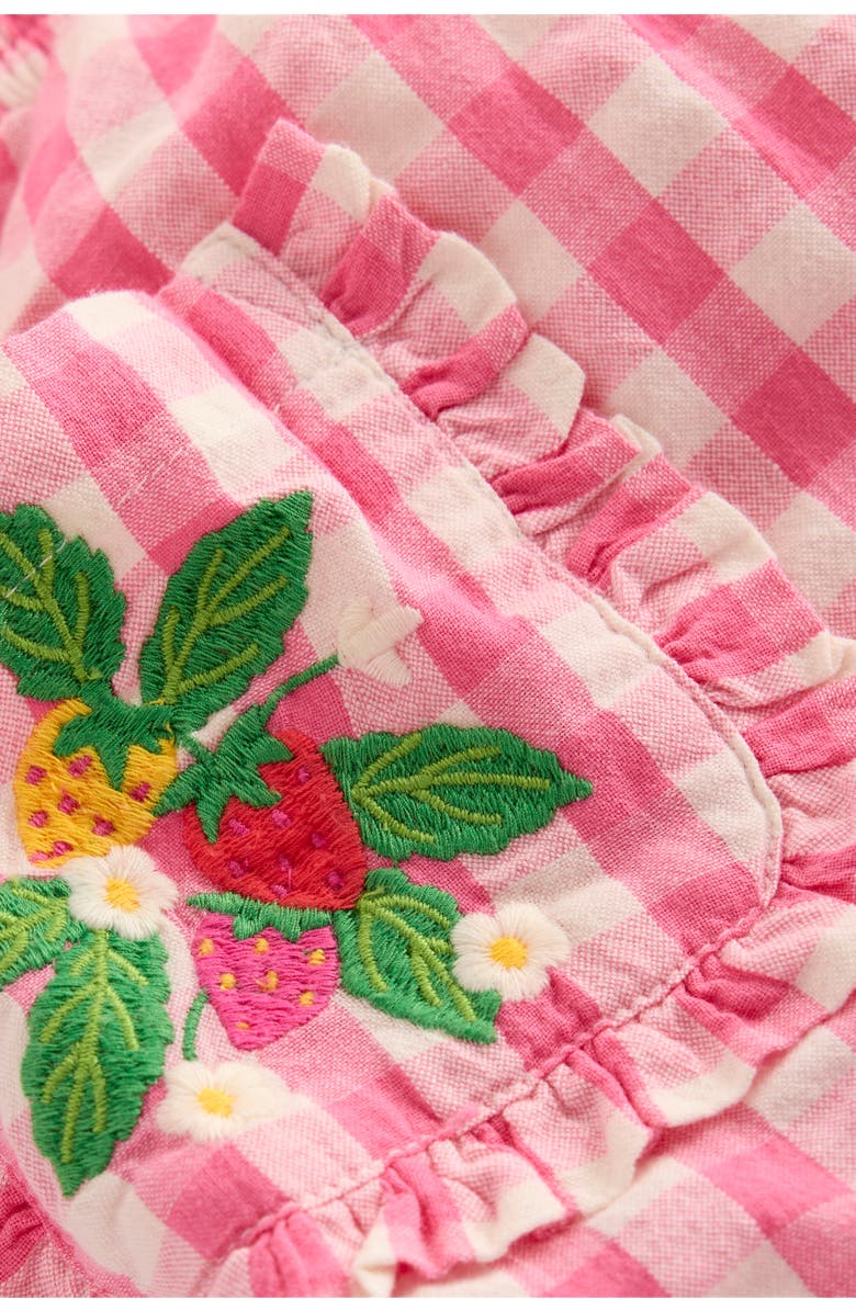 Mini Boden Kids' Gingham Frill Cotton Seersucker Pants, Alternate, color,