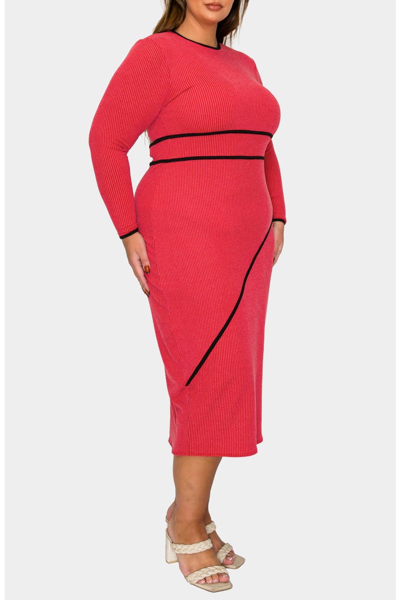 Elora Rib Sweater Dress, Alternate, color, RED
