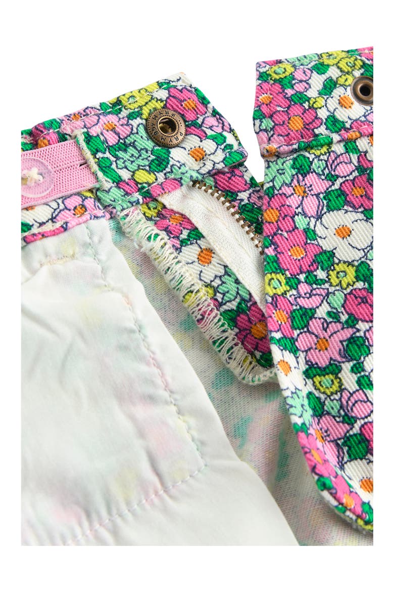 Kids' Floral Stretch Denim Shorts, Alternate, color, GREEN MULTI FLOWER SUMMERBED