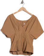 Simkhai Rozen Pleated V-Neck Top