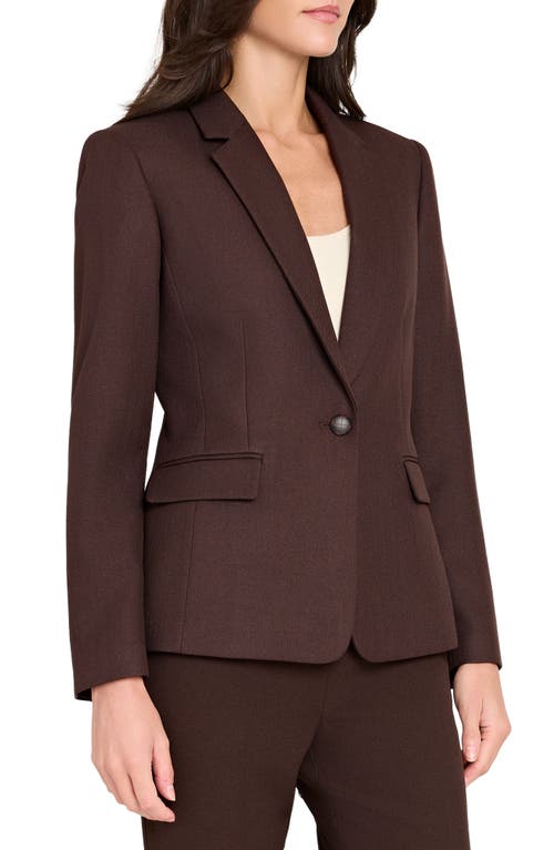 Tahari Asl One-button Blazer In Brown