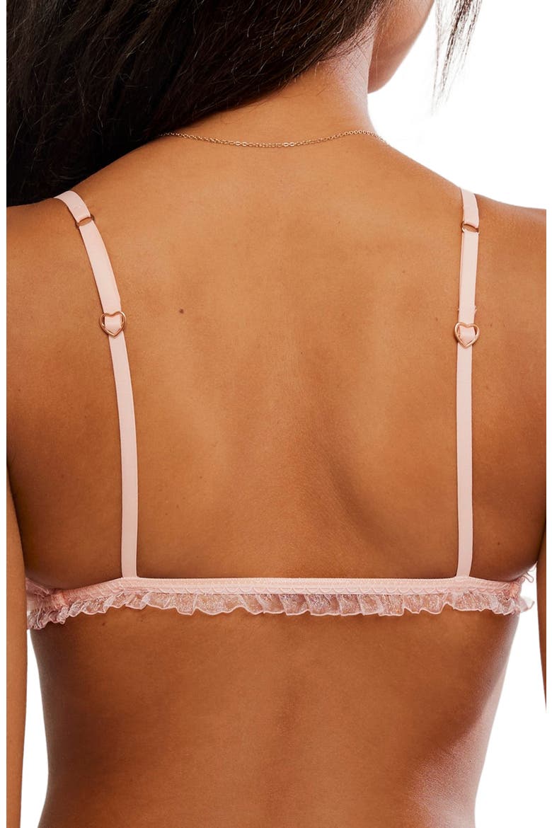 Save the Date Floral Appliqué Triangle Bralette, Alternate, color, FLAMINGO FLAMENCO