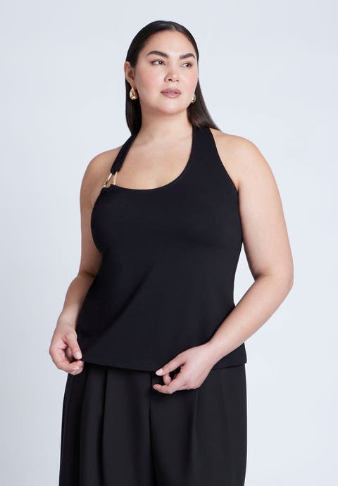 Asym Halter With Hardware Detail