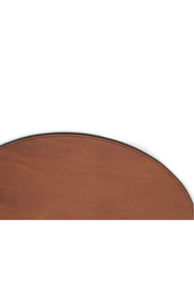 Nelson Leather Circular Placemat, Alternate, color, Espresso