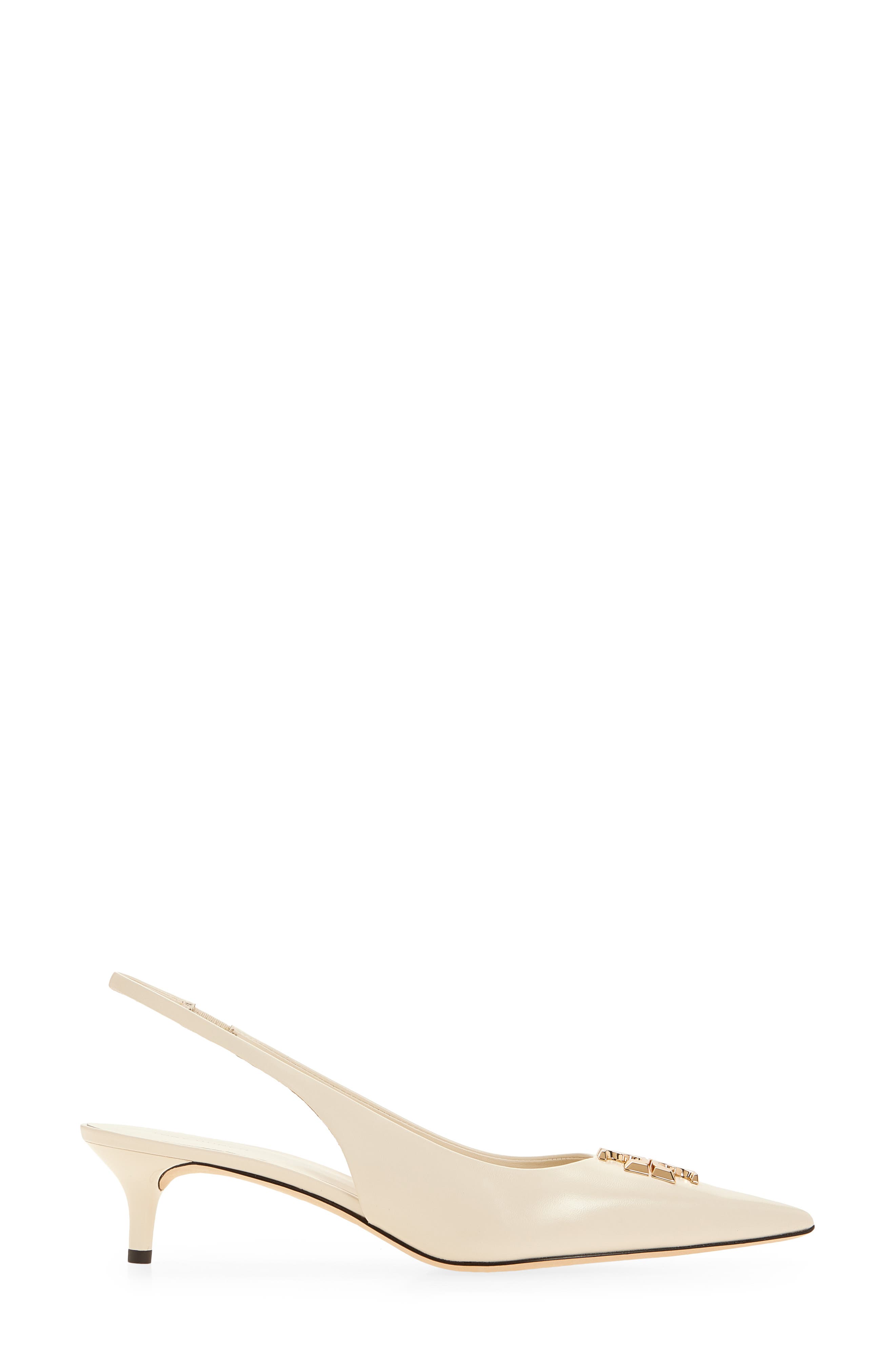 Eleanor Kitten Heel Slingback Pump, Alternate, color, LIGHT CREAM / GOLD