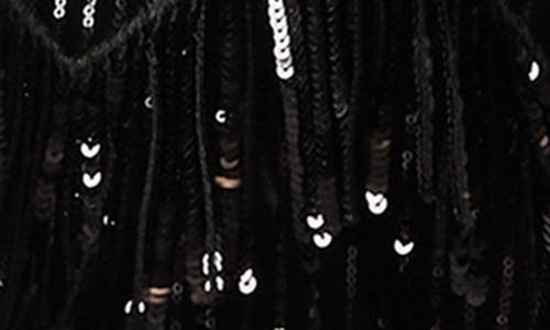 Steve Madden Blakelyn Sequin Fringe Top In Black