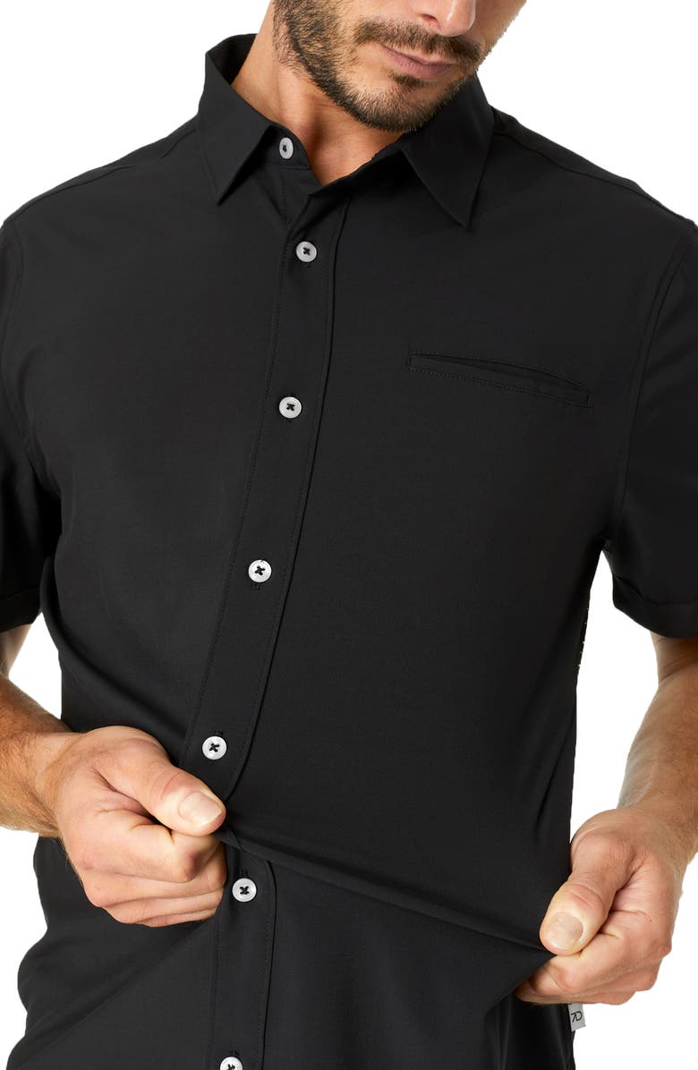 7 Diamonds Grant Solid Performance Short Sleeve Button-Up Shirt, Alternate, color, 