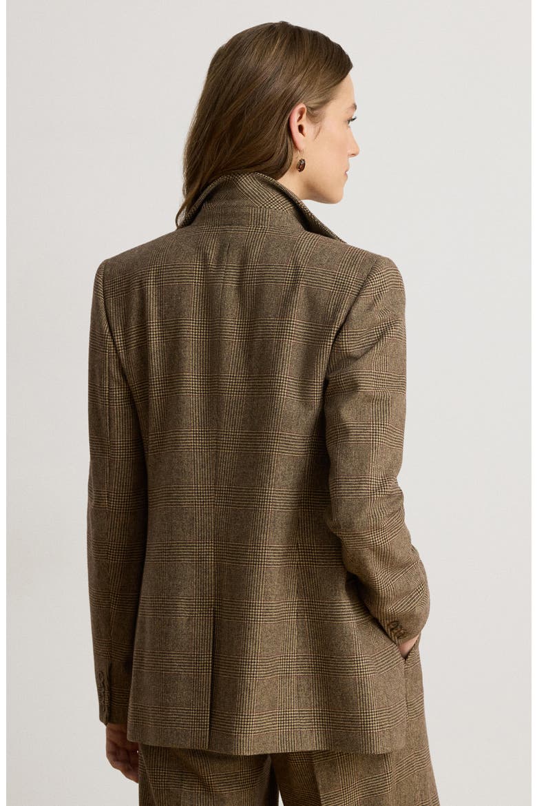 Glen Plaid Wool Blazer, Alternate, color, BROWN/ MULTI