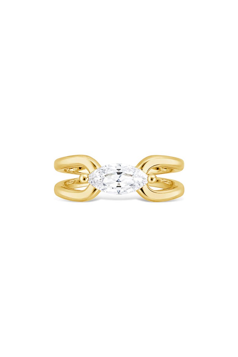 Marquise Luxe 14k Gold Plated Cubic Zirconia Ring, Alternate, color, GOLD