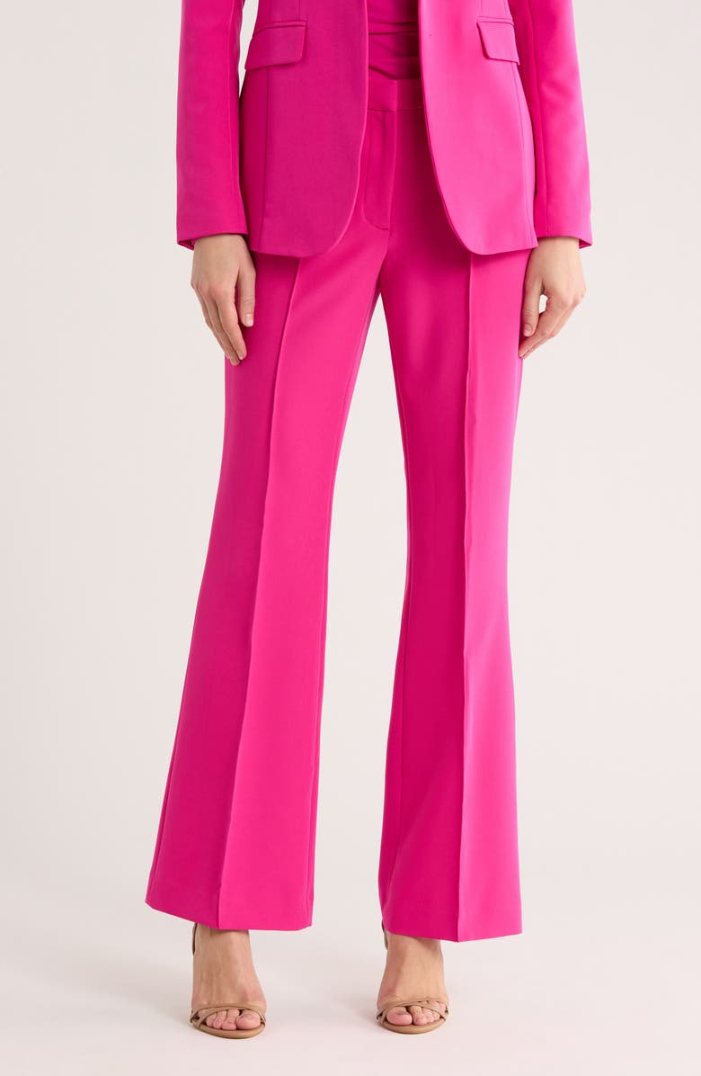 DKNY Pintuck Flare Pants, Main, color, Fuchsia