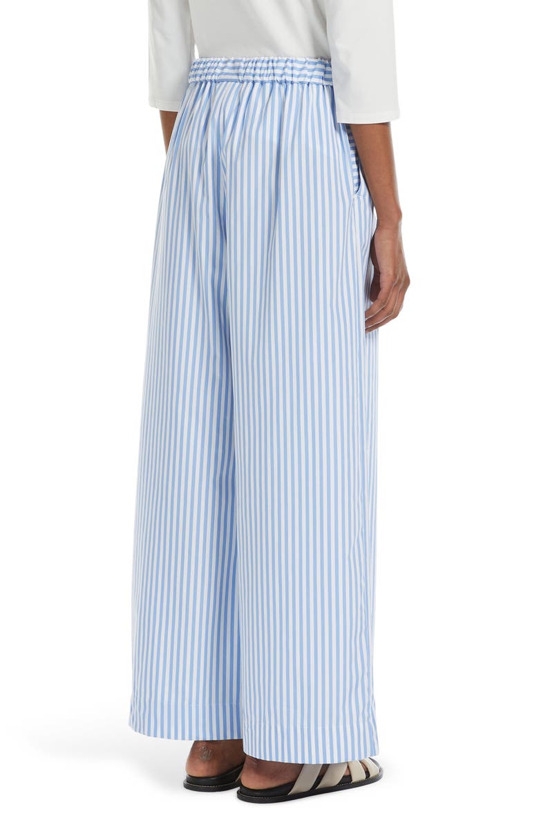 MM by Max Mara Arley Stripe Wide Leg Cotton Pants, Alternate, color, Light Blue