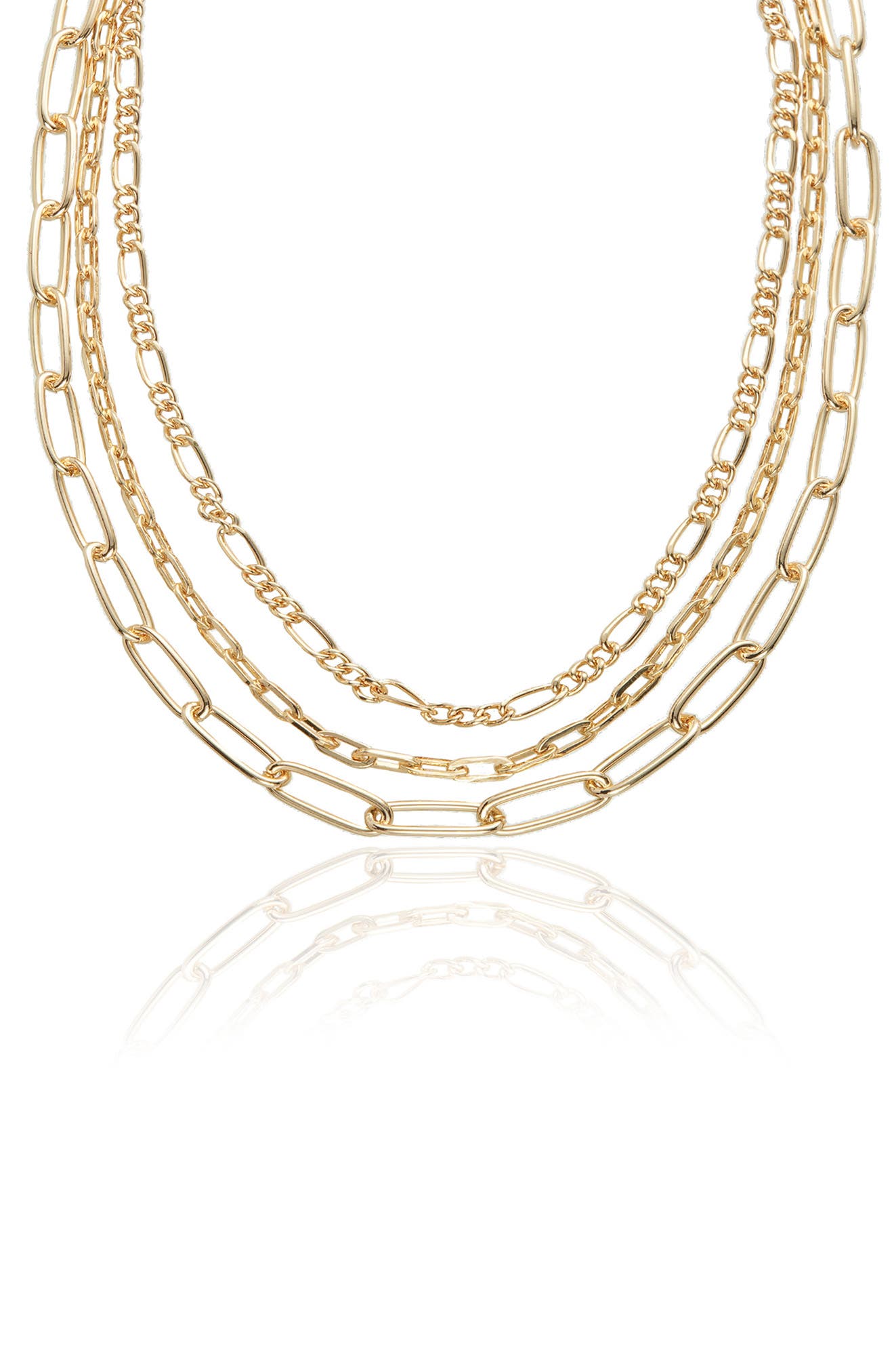 Ettika Triple Chain Layered Necklace (Women) | Nordstromrack
