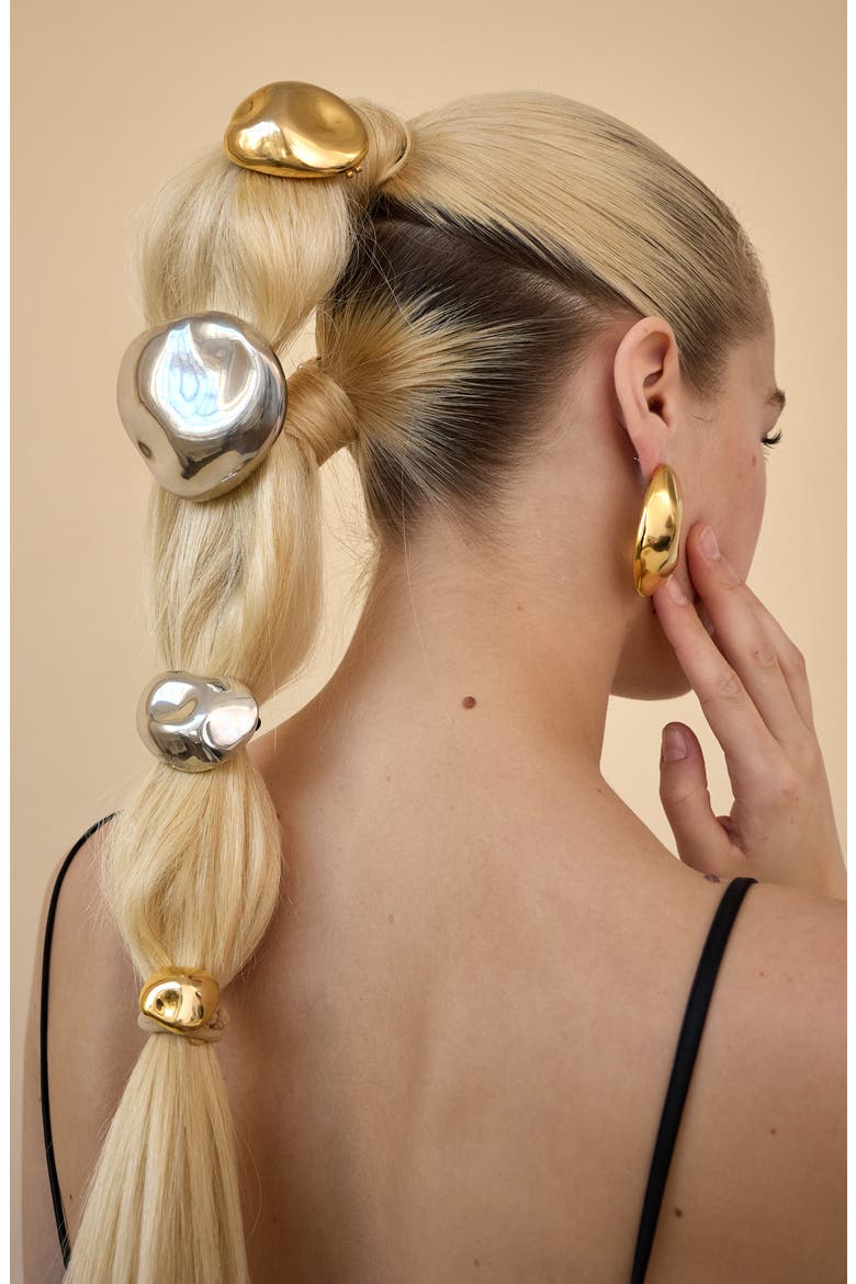 Zoe Ponytail Cuff, Alternate, color, RHODIUM