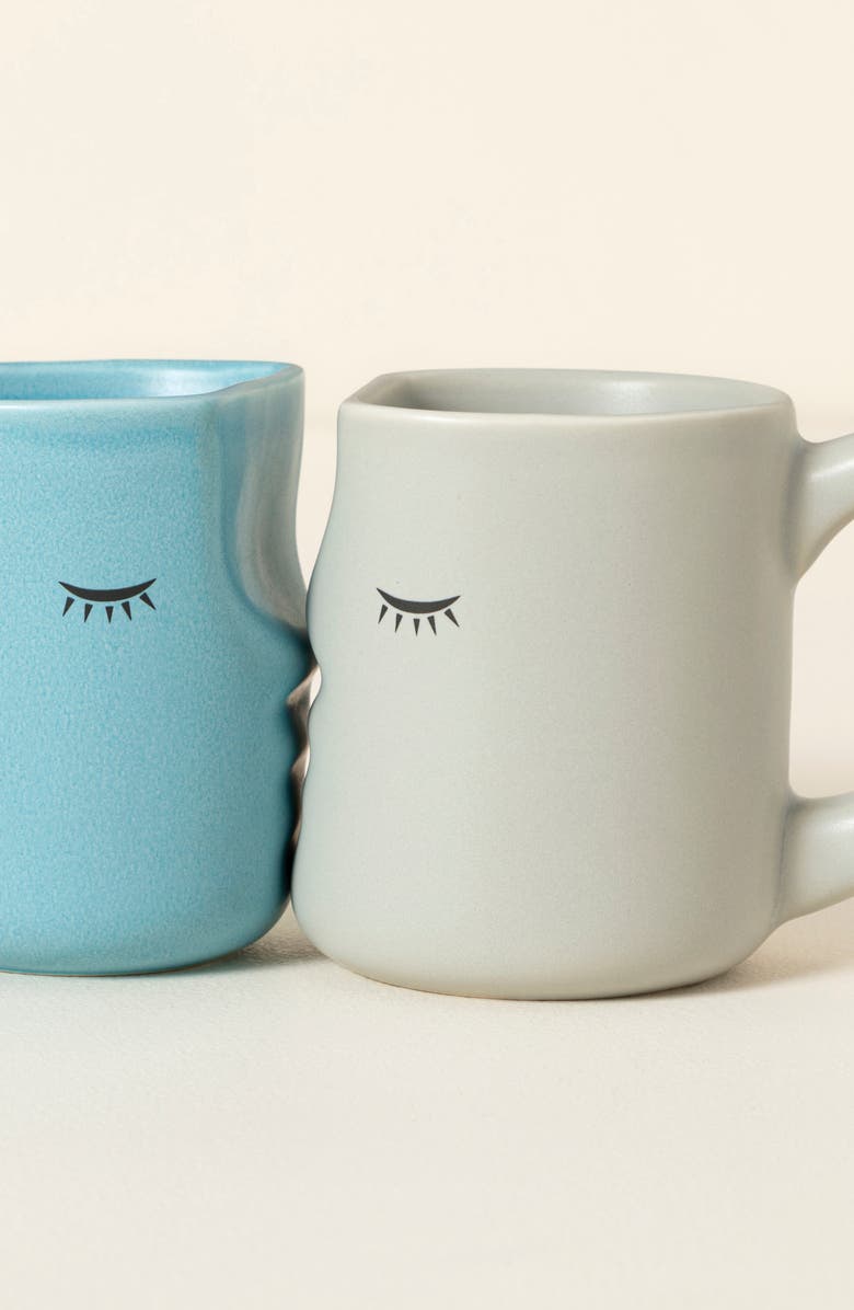 Uncommon Goods The Kissing Mugs, Alternate, color, Gray