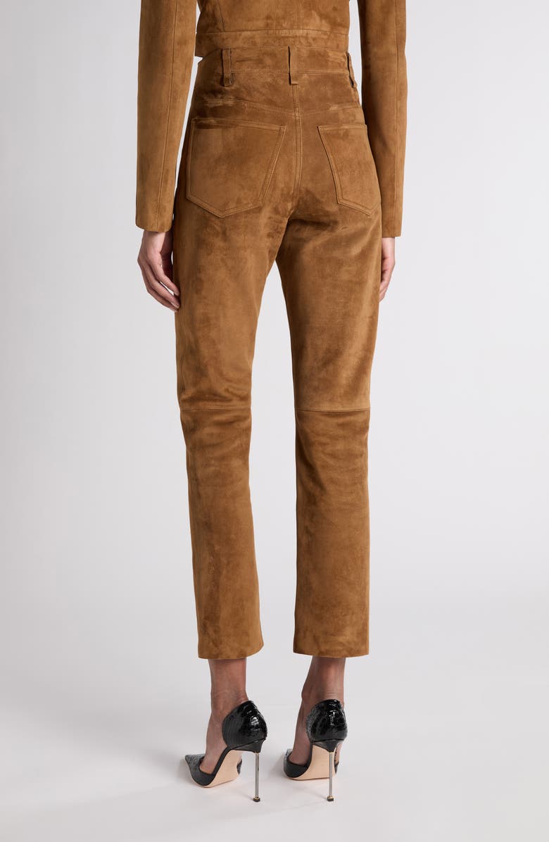 TOM FORD Five-Pocket Suede Straight Leg Pants, Alternate, color, Caramel