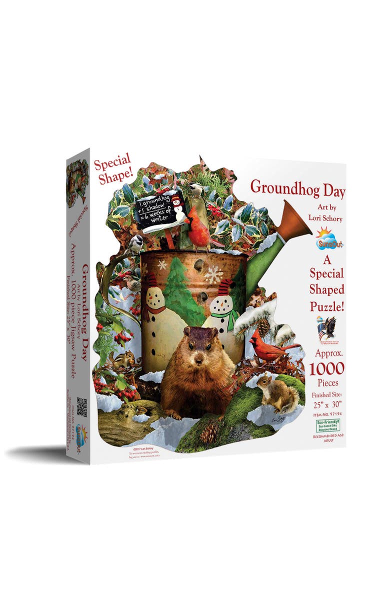 Sunsout Groundhog Day 1000 piece Jigsaw Puzzle for Adults Special Shape, Main, color, Multicolor