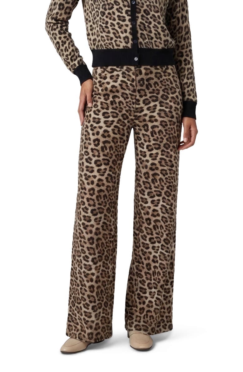 Lords of Harlech Leopard Womens Wool Wide-leg Pant, Alternate, color, Leopard Brown