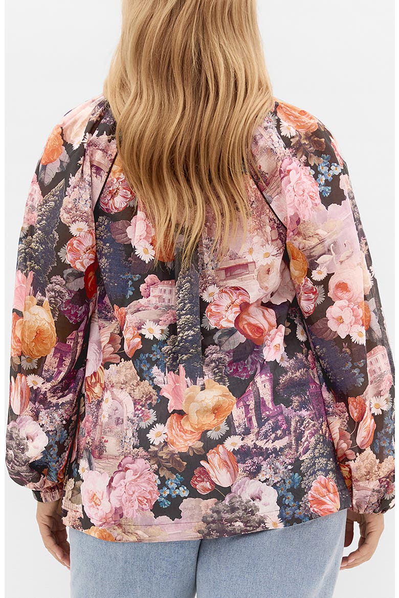 Thea Bloom Print V-Neck Tie Top, Alternate, color, SHEER BLOOM