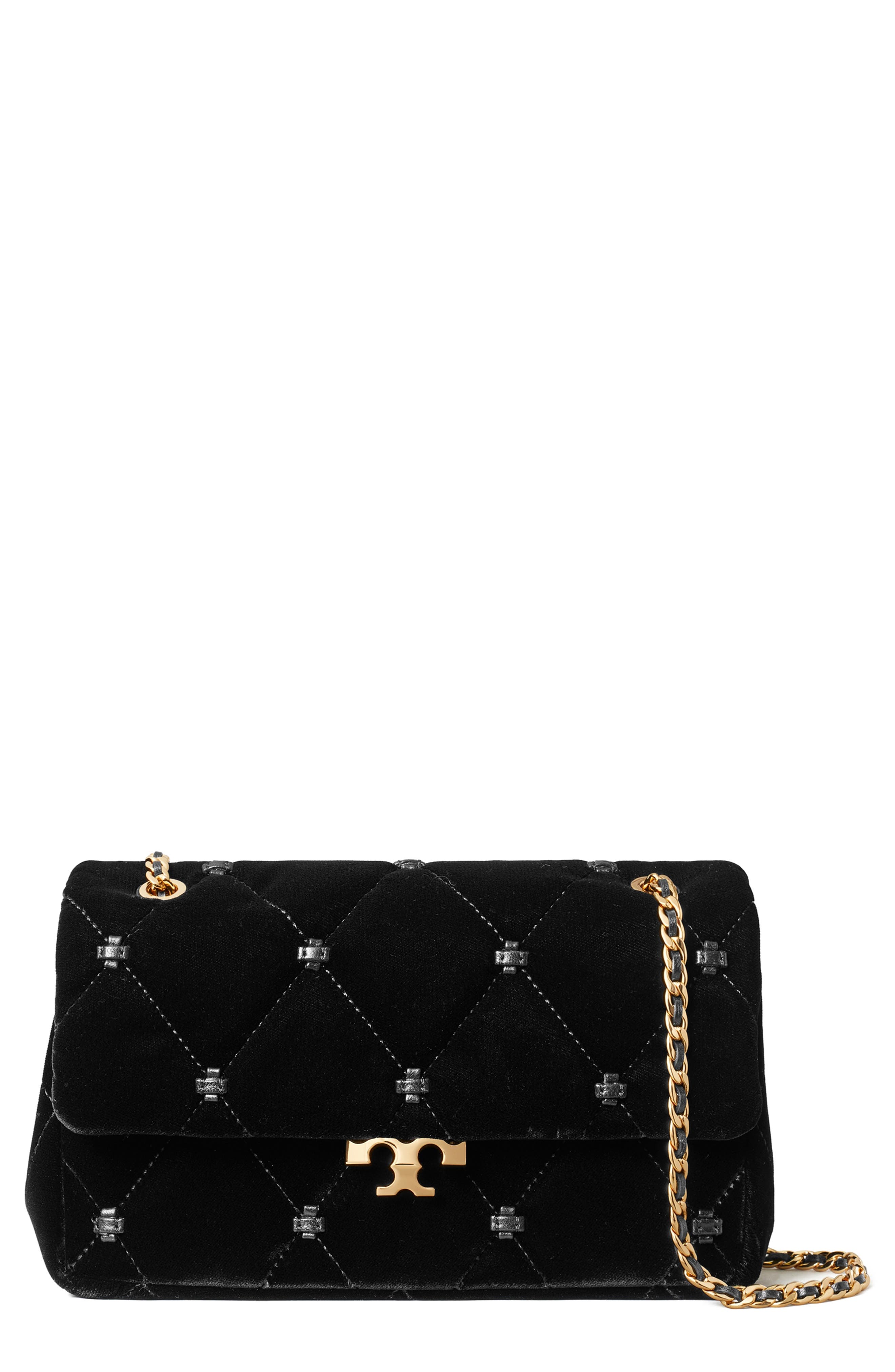 Bunny Knot Velvet Small Shoulder Bag, Main, color, BLACK