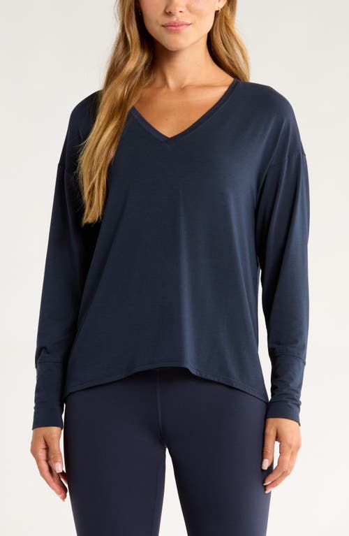 Zella Breathe Long Sleeve T-shirt In Blue