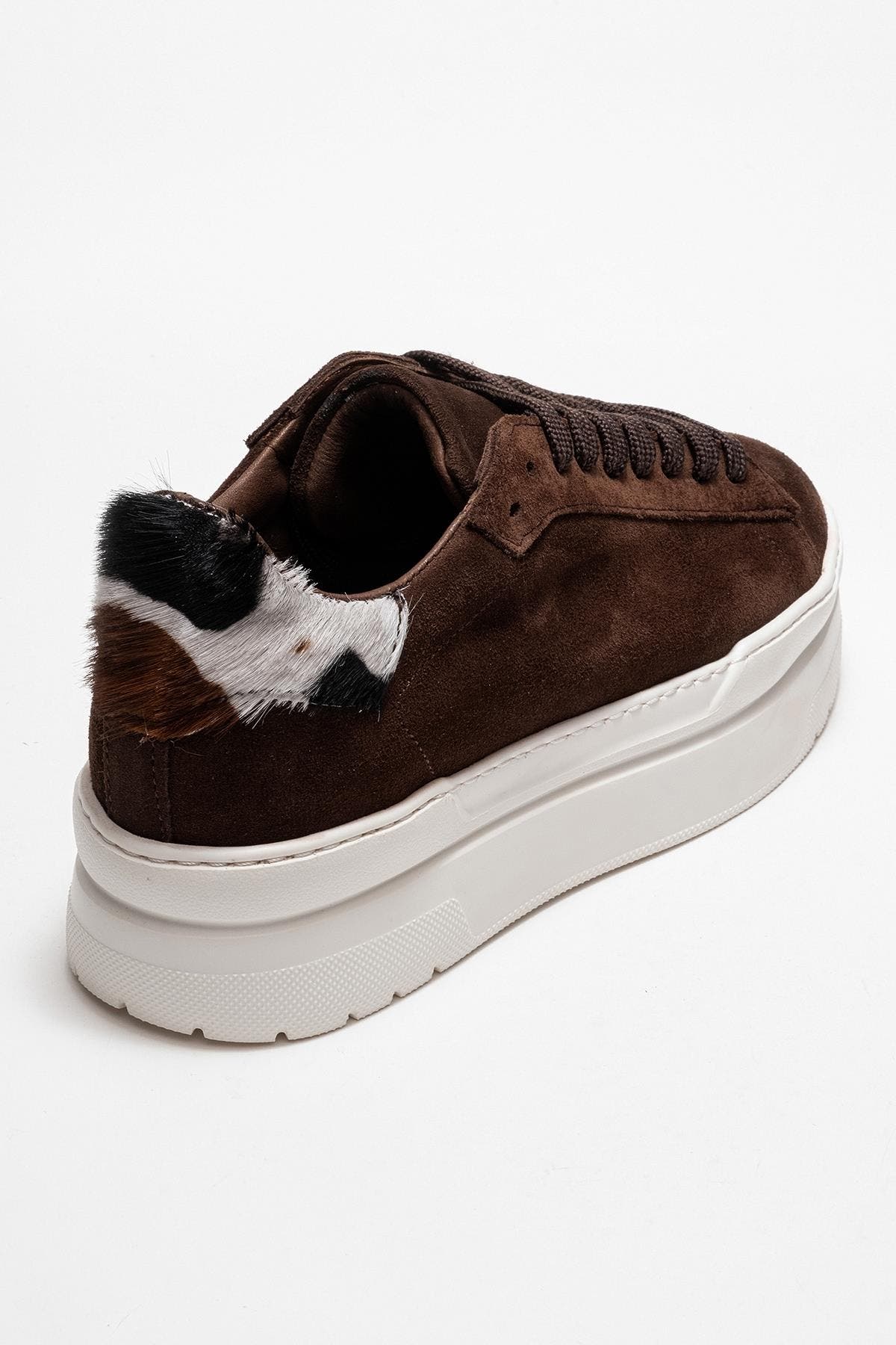 Anabel Leather Platform Sneakers, Alternate, color, Brown Suede Leather