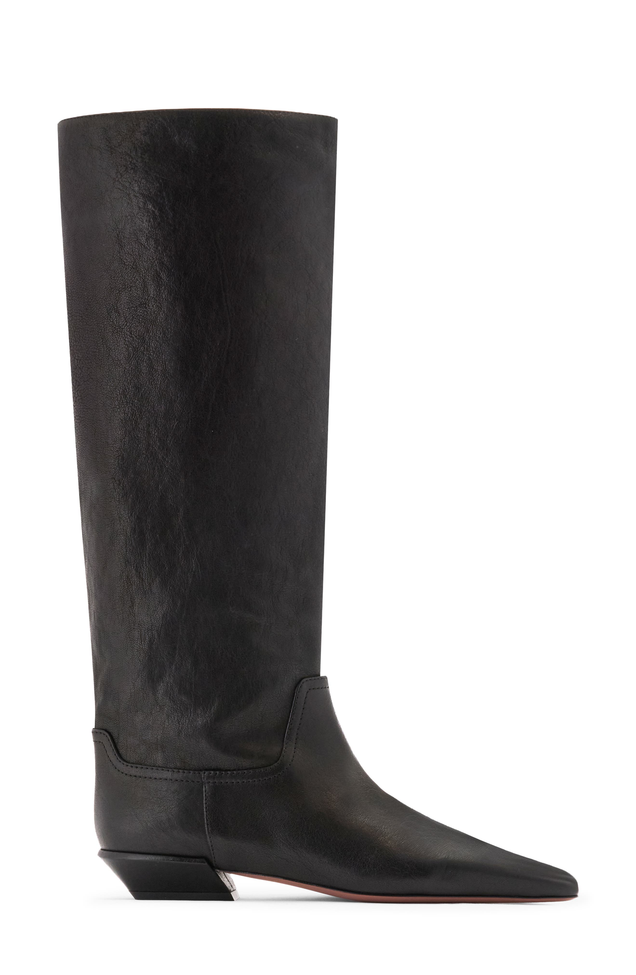 Bettina Leather Knee High Boot, Alternate, color, BLACK