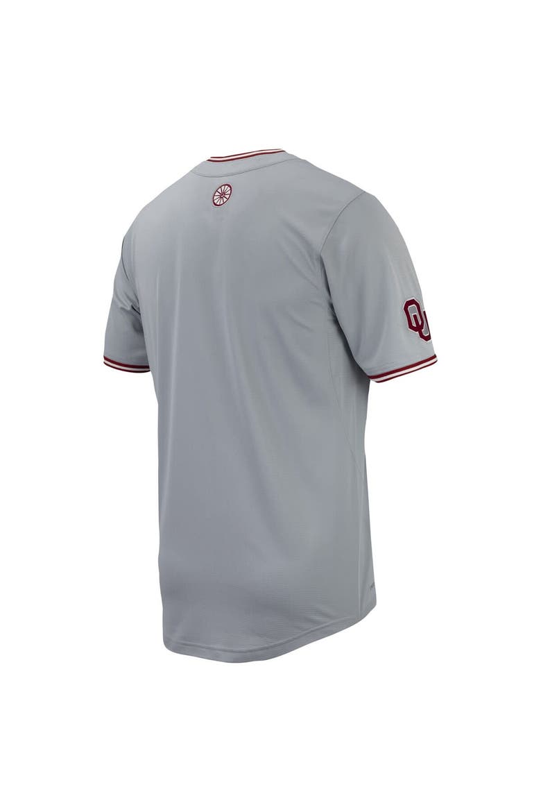 Men's Nike Gray Oklahoma Sooners Replica Full-Button Baseball Jersey, Alternate, color, Gray