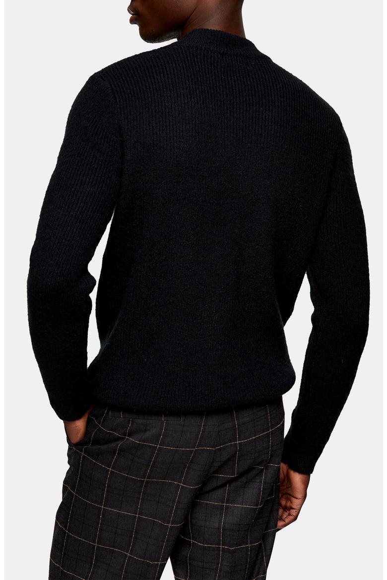 Mock Neck Sweater, Alternate, color, BLACK