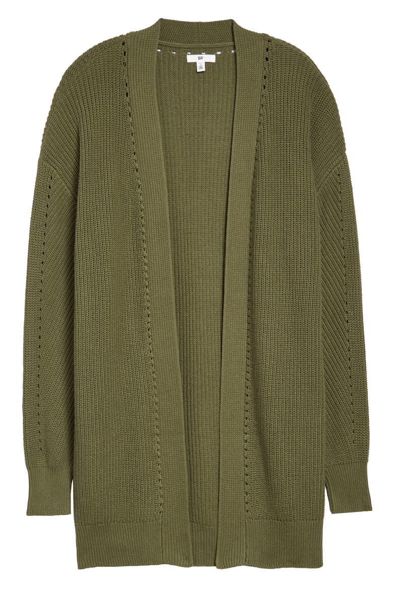 Open Stitch Cardigan, Alternate, color, OLIVE BRANCH