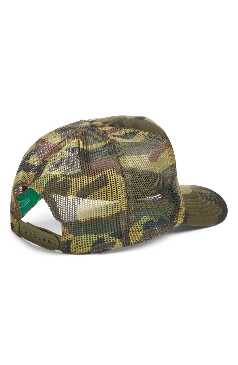 Friday Feelin’ God Bless America Camo Trucker Hat, Alternate, color, Camo