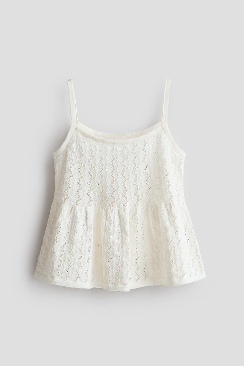 Pointelle-knit Strappy Top, Main, color, Ivory