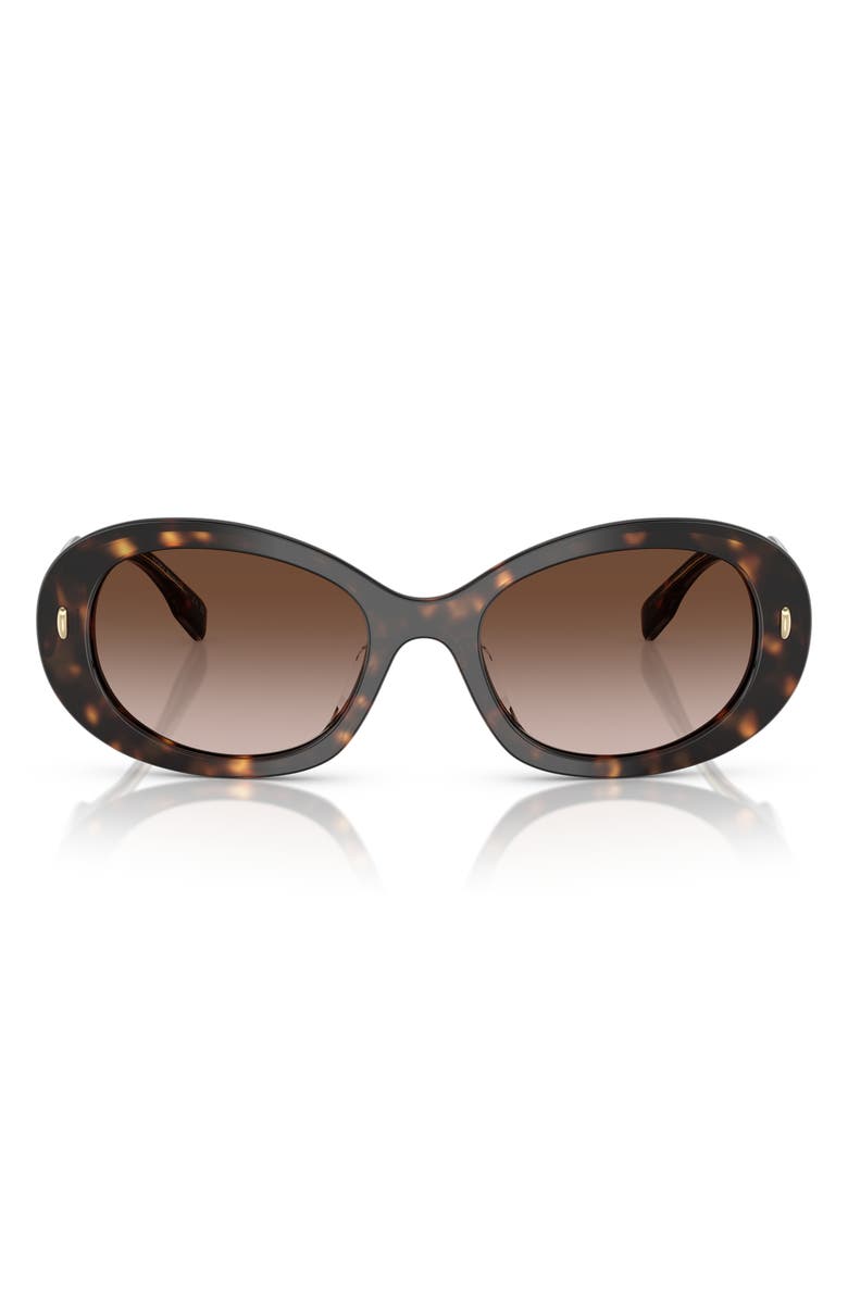 Tory Burch 53mm Gradient Oval Sunglasses, Main, color, Tortoise