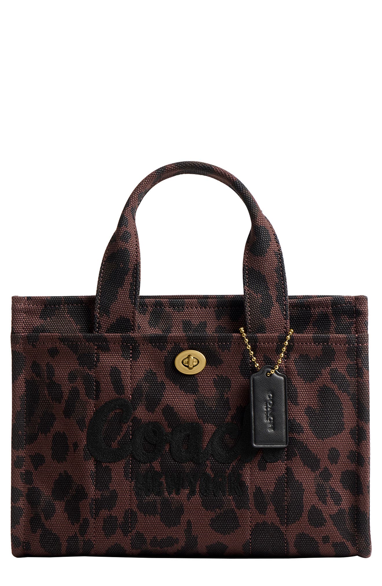 COACH Small Varsity Leopard Print Canvas Tote, Main, color, 