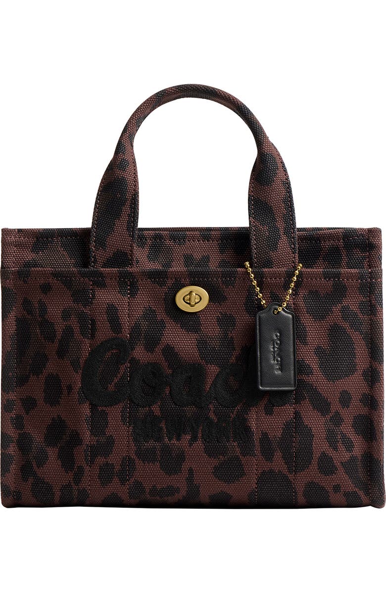 COACH Small Varsity Leopard Print Canvas Tote, Main, color,