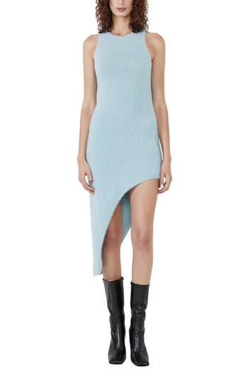 Bardot The Fluffy Knit Dress In Dusty Blue