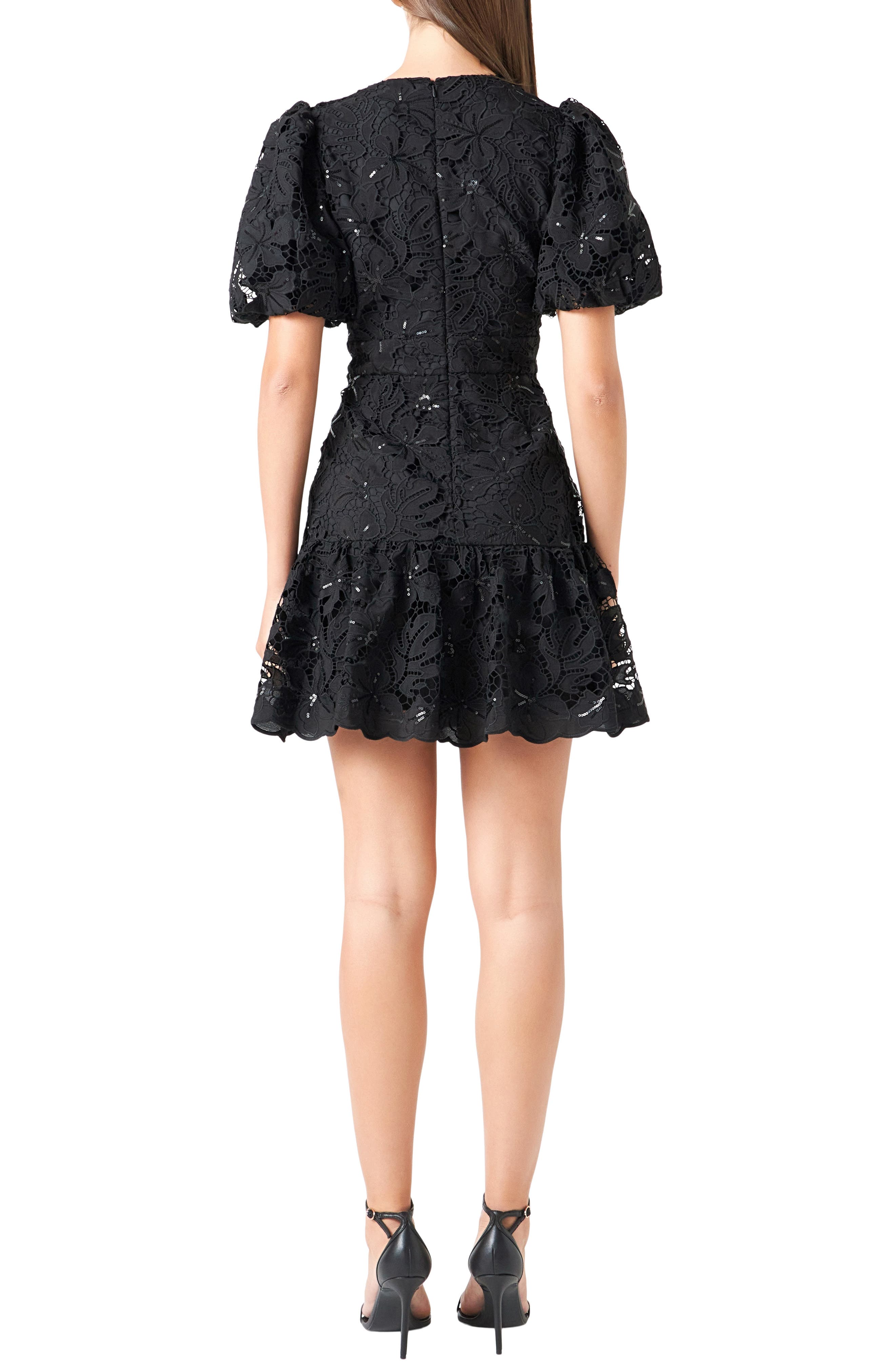Sequin Lace Fit & Flare Minidress - image 2
