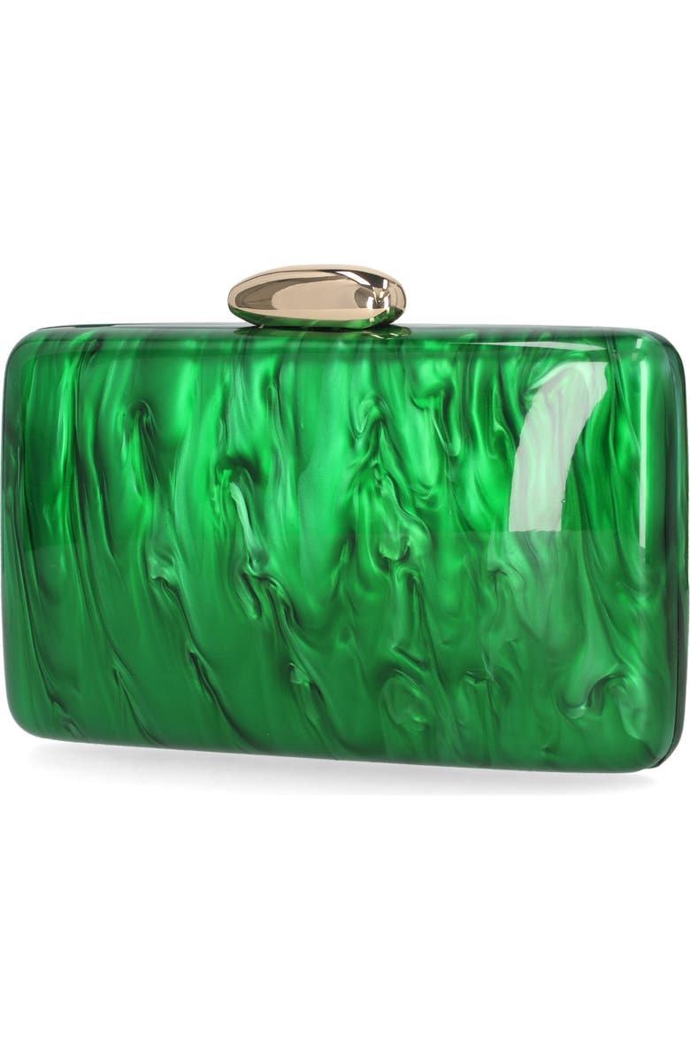 Jessica McClintock June Minaudière Clutch, Alternate, color, Green
