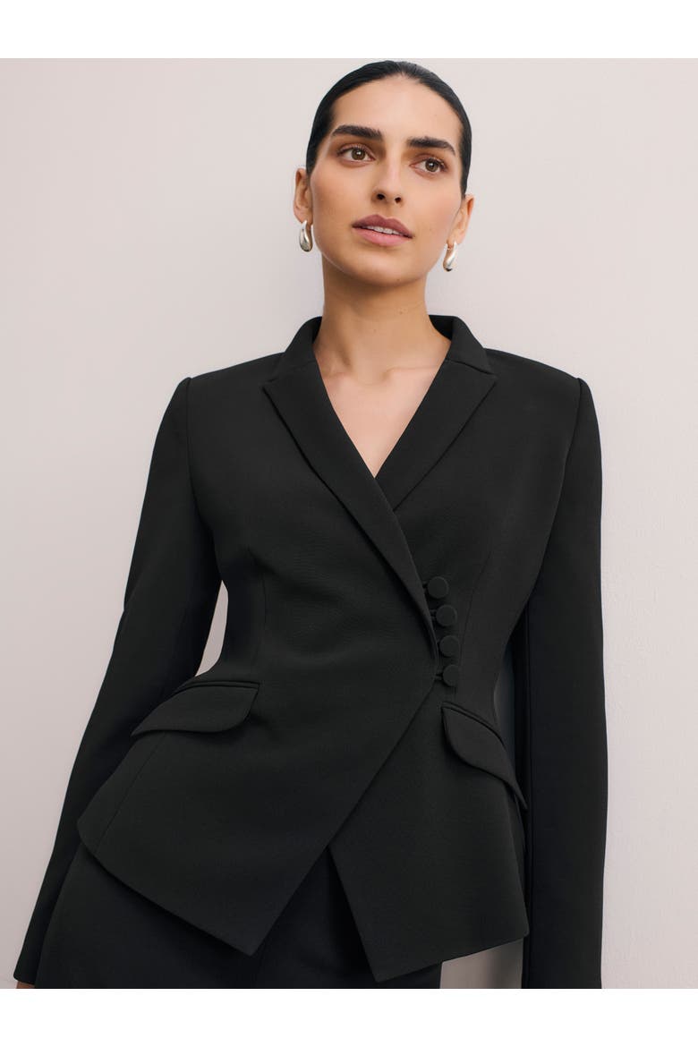 Forino Clever Crepe Blazer, Alternate, color, Black