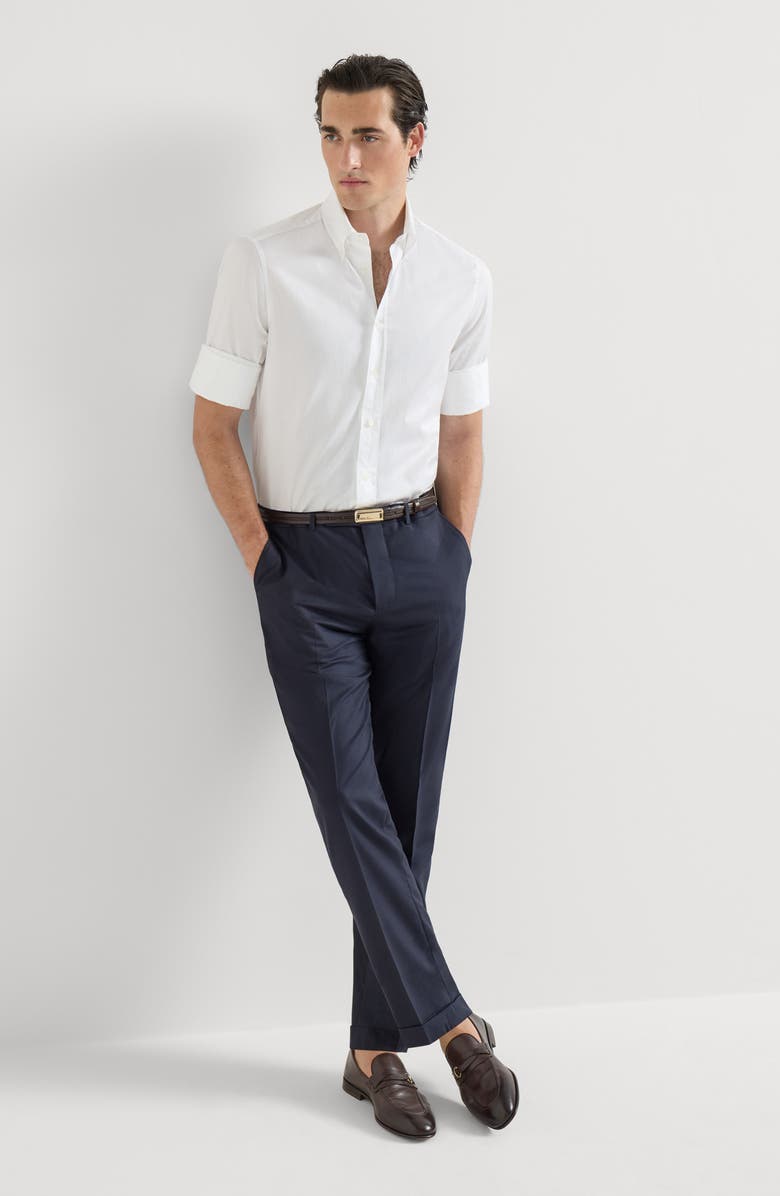 Brunello Cucinelli Lightweight cashmere trousers, Alternate, color, Navy Blue