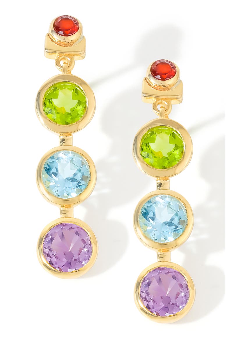 Gemstone Drop Earrings, Main, color, GREEN
