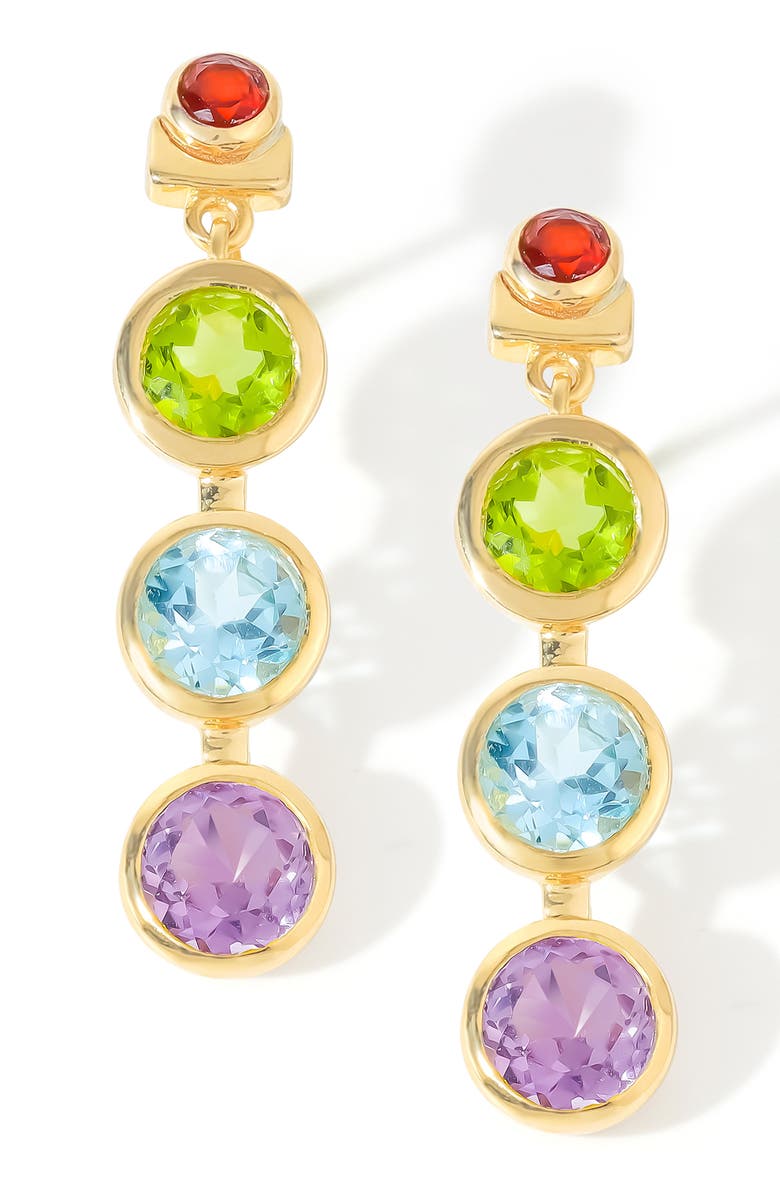 YS GEMS Gemstone Drop Earrings, Main, color, Green