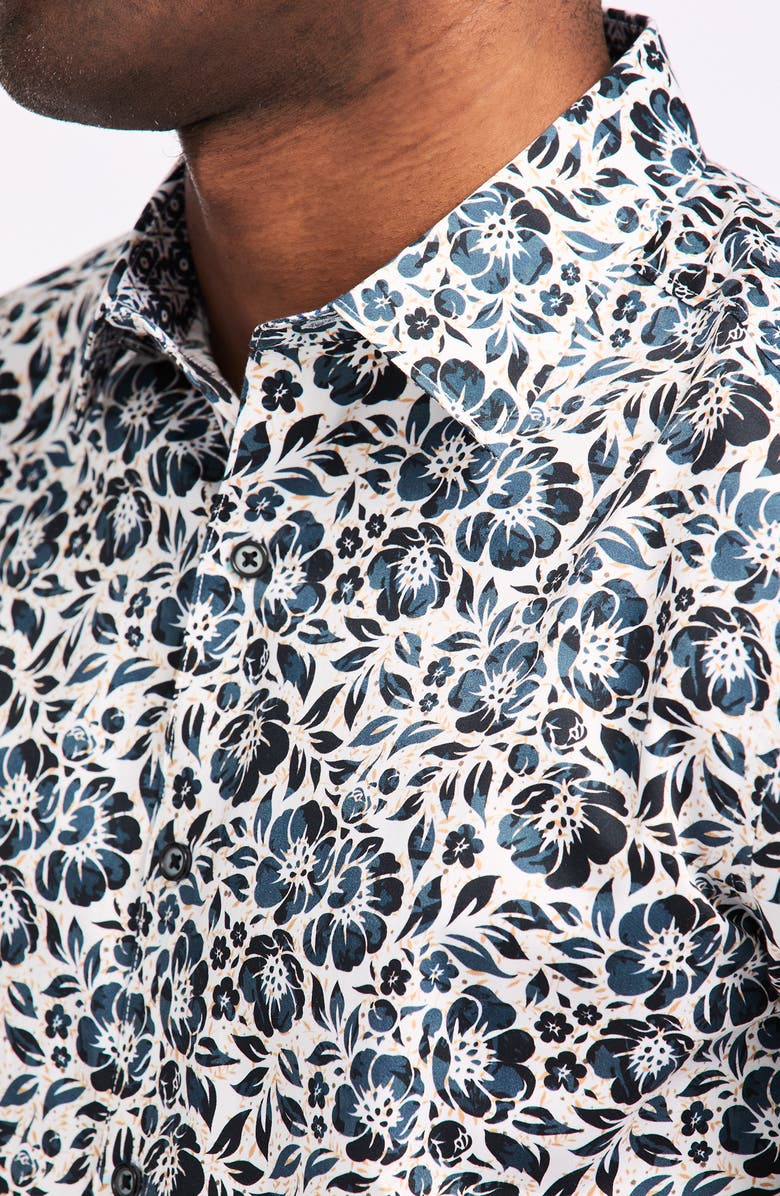 Robert Graham Floral Print Cotton Button-Up Shirt, Alternate, color, Blue Multi