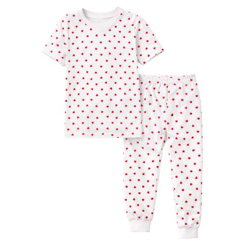 Kids Toddler Girls Short Sleeve Pajamas Set Snug Fit Soft & Stylish Cozy Comfortable Sleepwear Sets