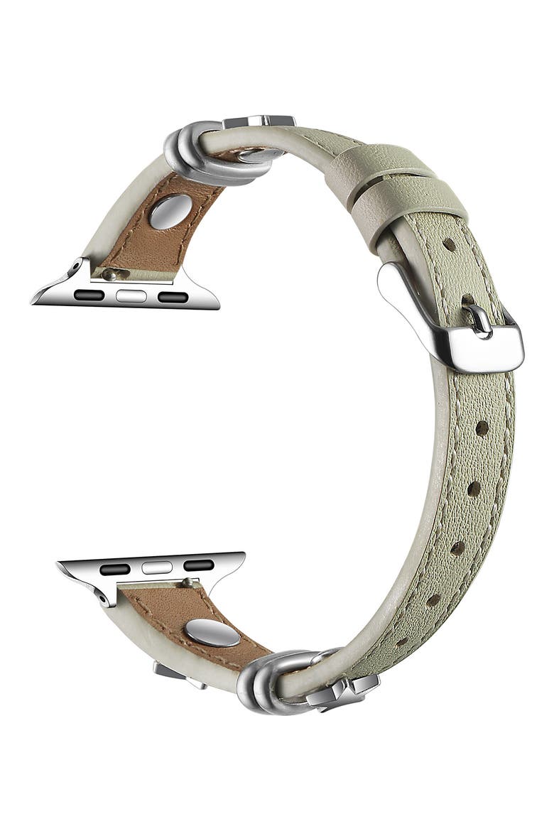 Rodeo Star Leather Apple Watch® Watchband, Alternate, color, CHALK