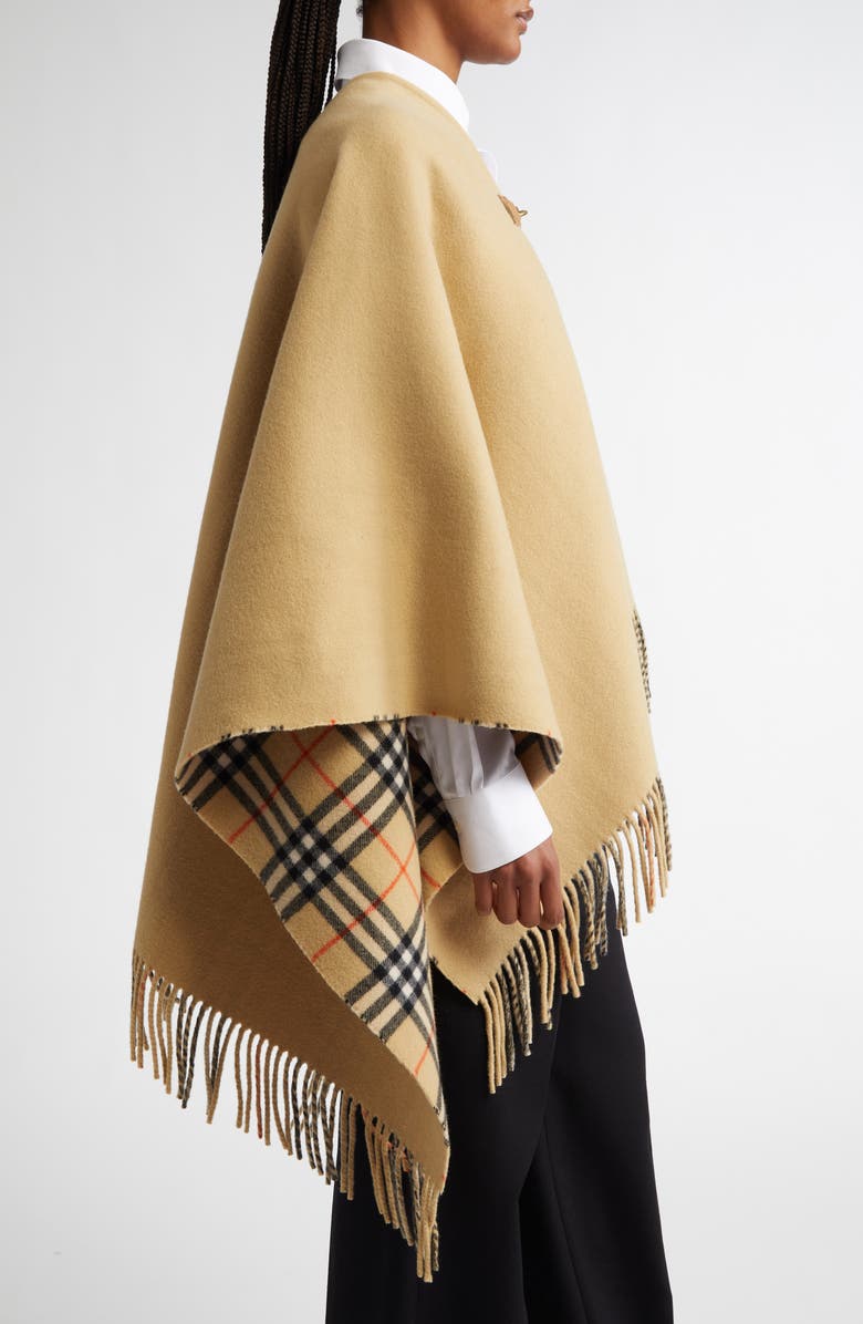 Burberry Marsh Wool Cape, Alternate, color, Sand